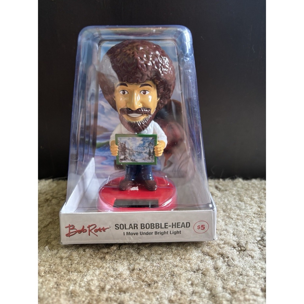 Bob Ross Solar Bobble Head Figure New In Box Ruz Official Merchandise